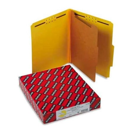 Smead Smead Pressboard Classification Folders, Letter, Four-Section, Yellow, 10/Box 13734